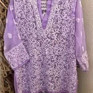 Lavender Sheer, Detailed Beading, Beautiful M-L